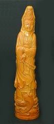 Elephant Ivory Kwanyin -  female Boddhisattva  - museum quality (9 in. tall) 19th C masterpiece